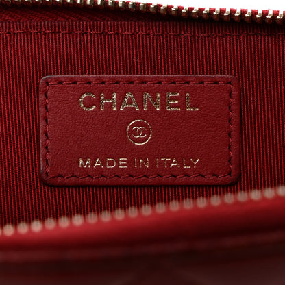Chanel Caviar Quilted Zipped Key Holder Case Red 6 of 10