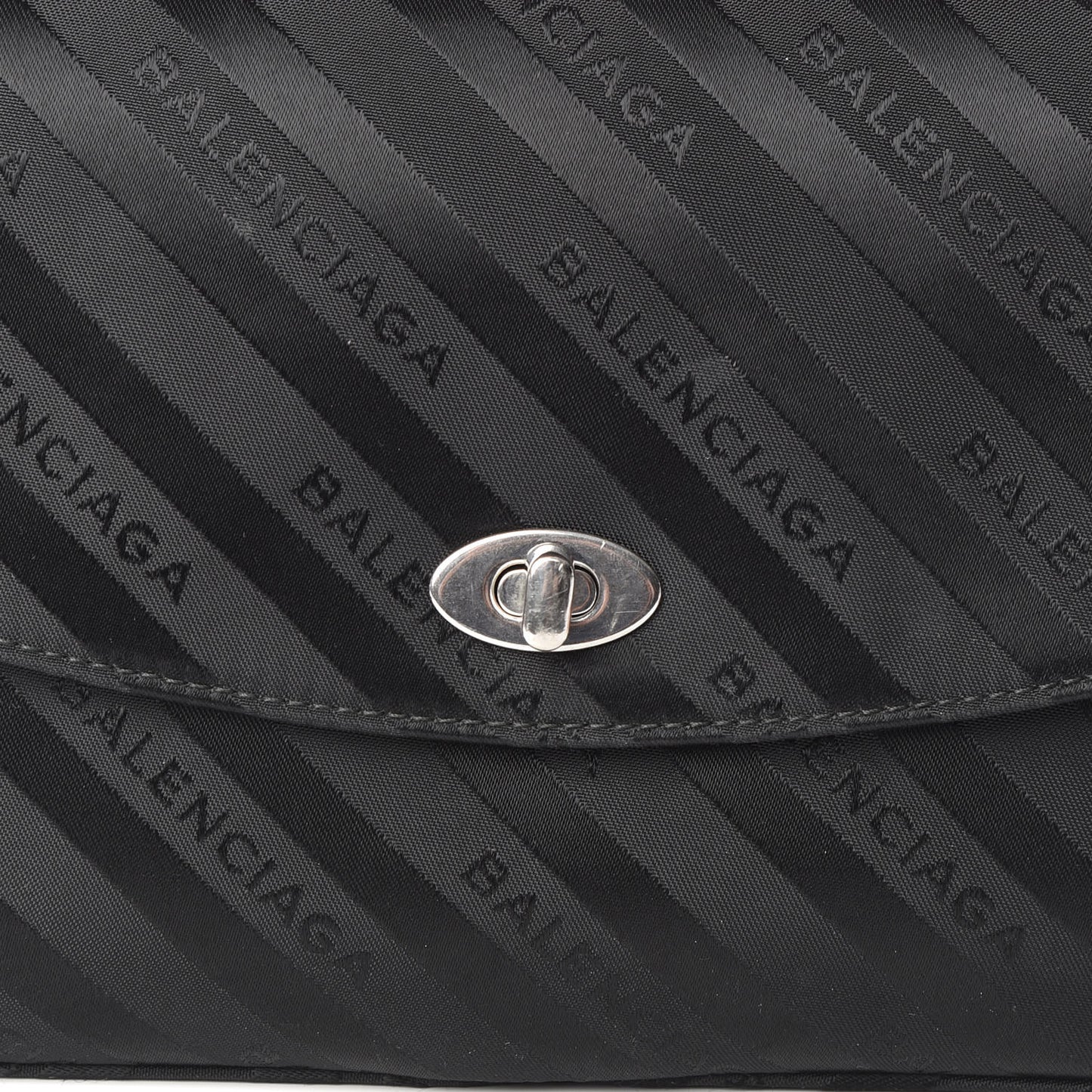 Nylon Jacquard Diagonal Logo Medium Scarf Lock Chain Shoulder Bag Black Red