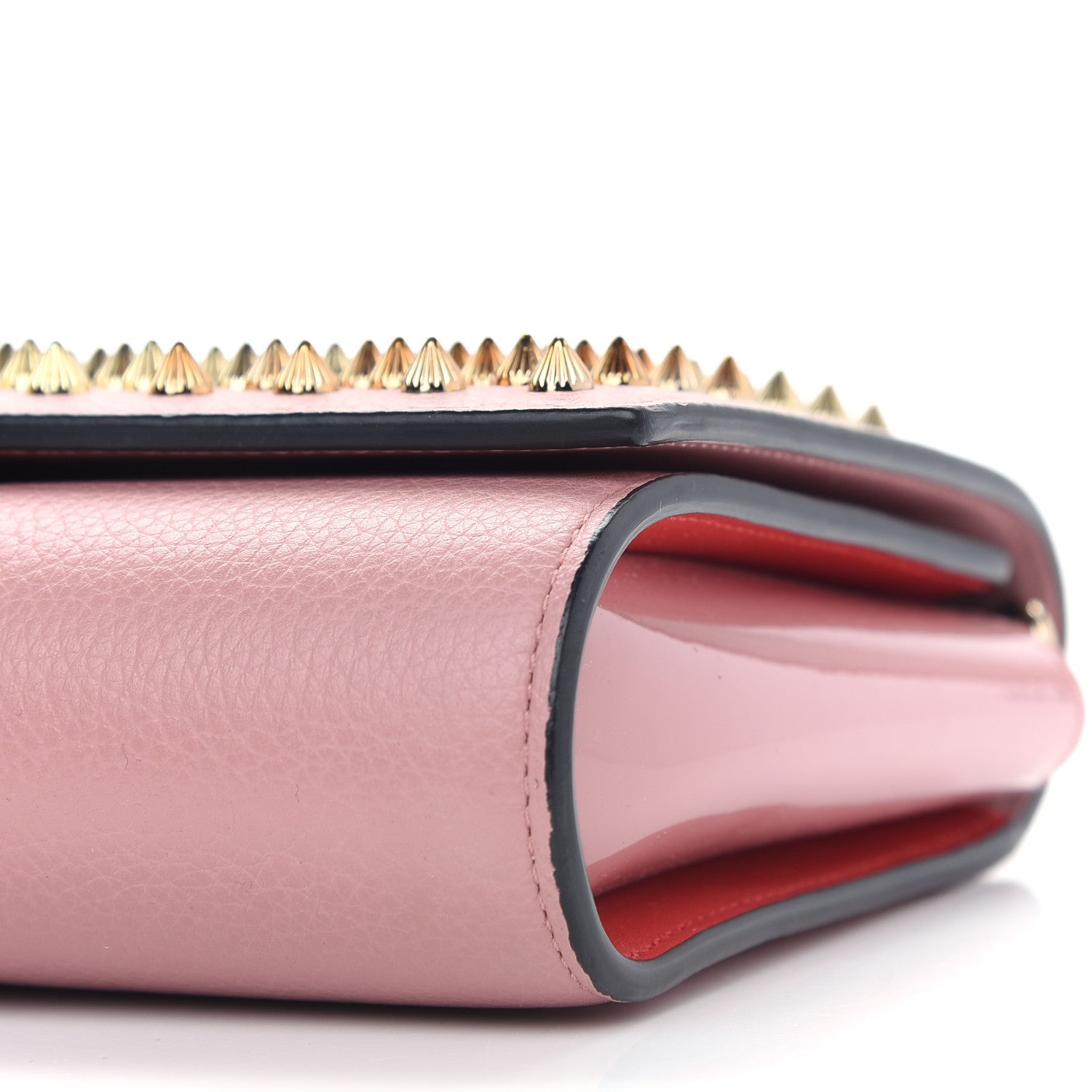 Christian Louboutin Calfskin Spikes Paloma Clutch Gold Dolly 5 of 8