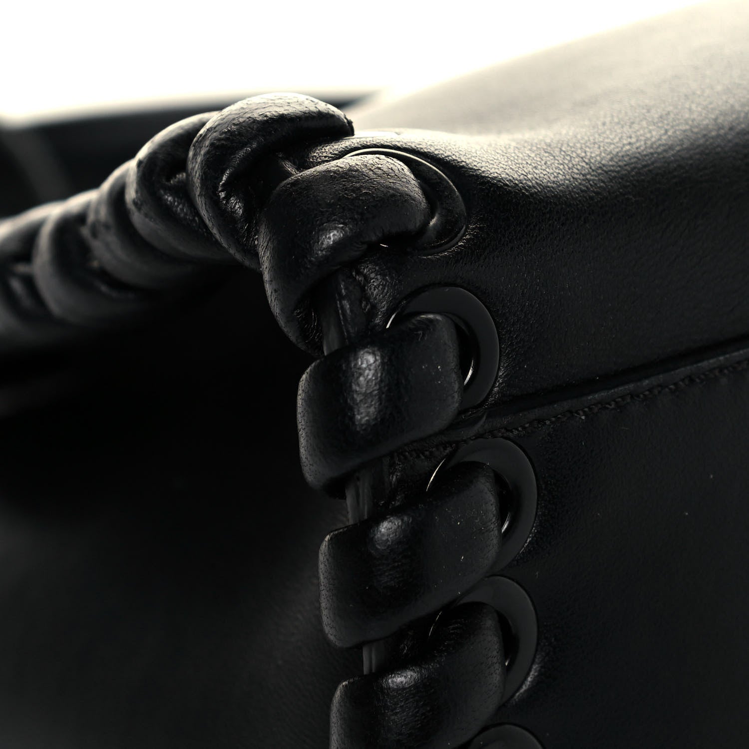 Fendi Nappa Lace Up Mini Peekaboo Iconic Satchel Black 10 of 13