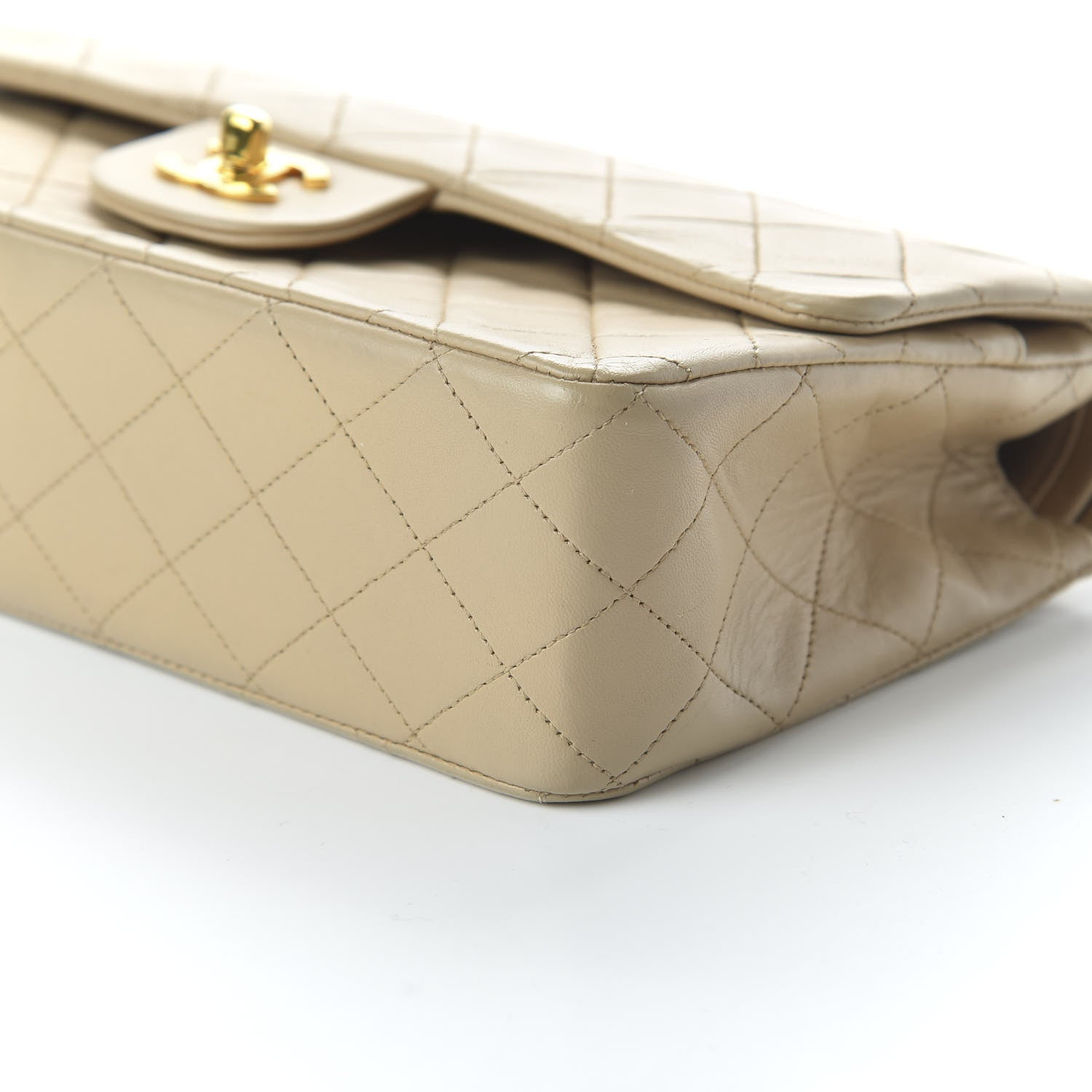 Chanel Lambskin Quilted Medium Double Flap Beige 7 of 14