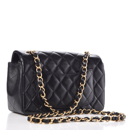 Chanel Lambskin Quilted Mini Rectangular Flap Black 3 of 10