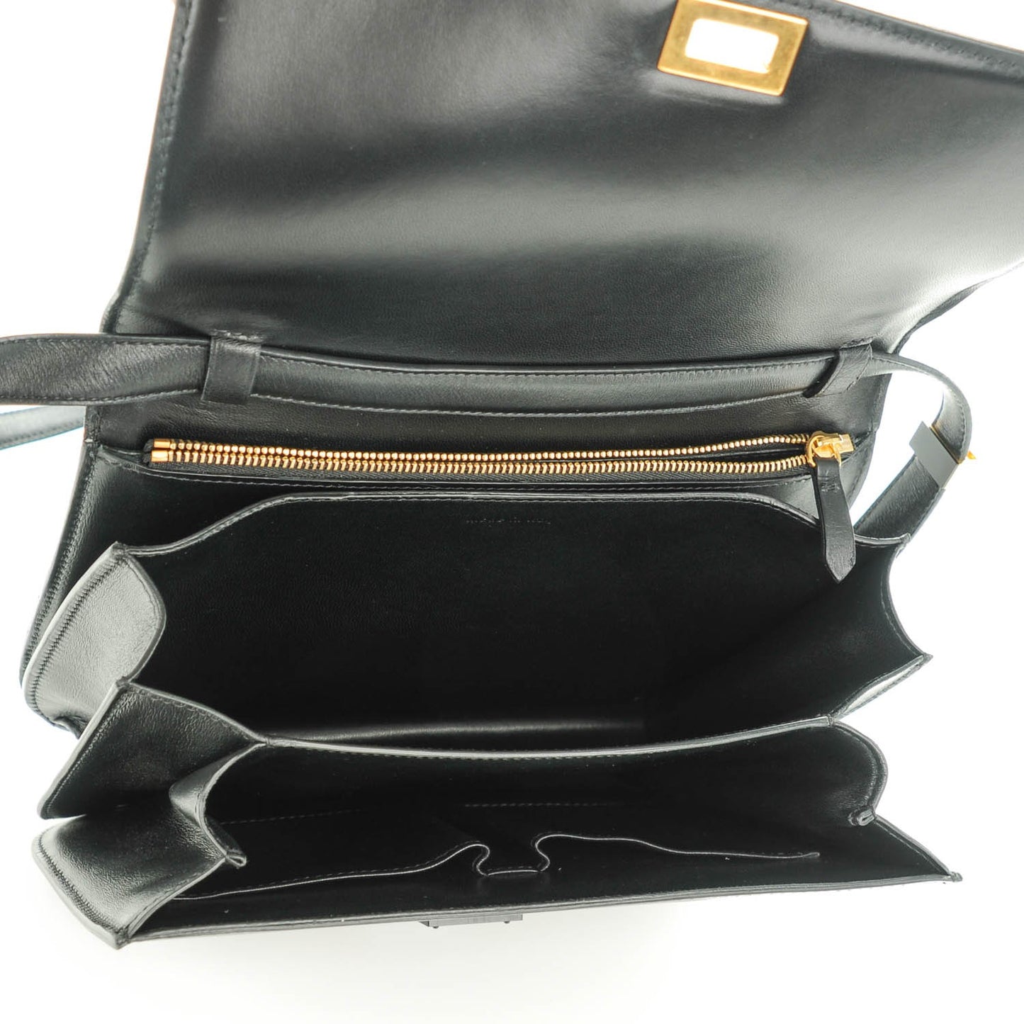 Box Calfskin Medium Classic Box Flap Bag Black