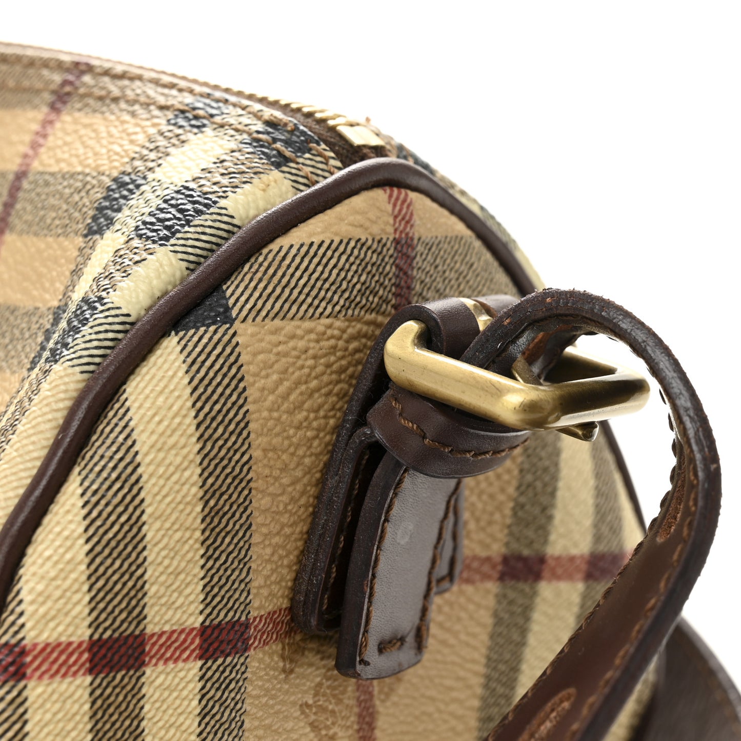 Haymarket Check Studded Barrel Bag Chocolate
