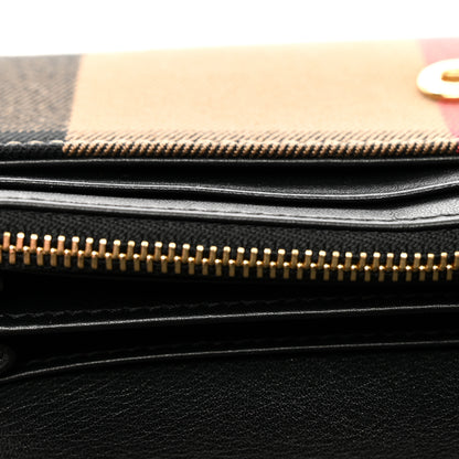 Burberry Calfskin House Check Porter Continental Wallet Black 7 of 8
