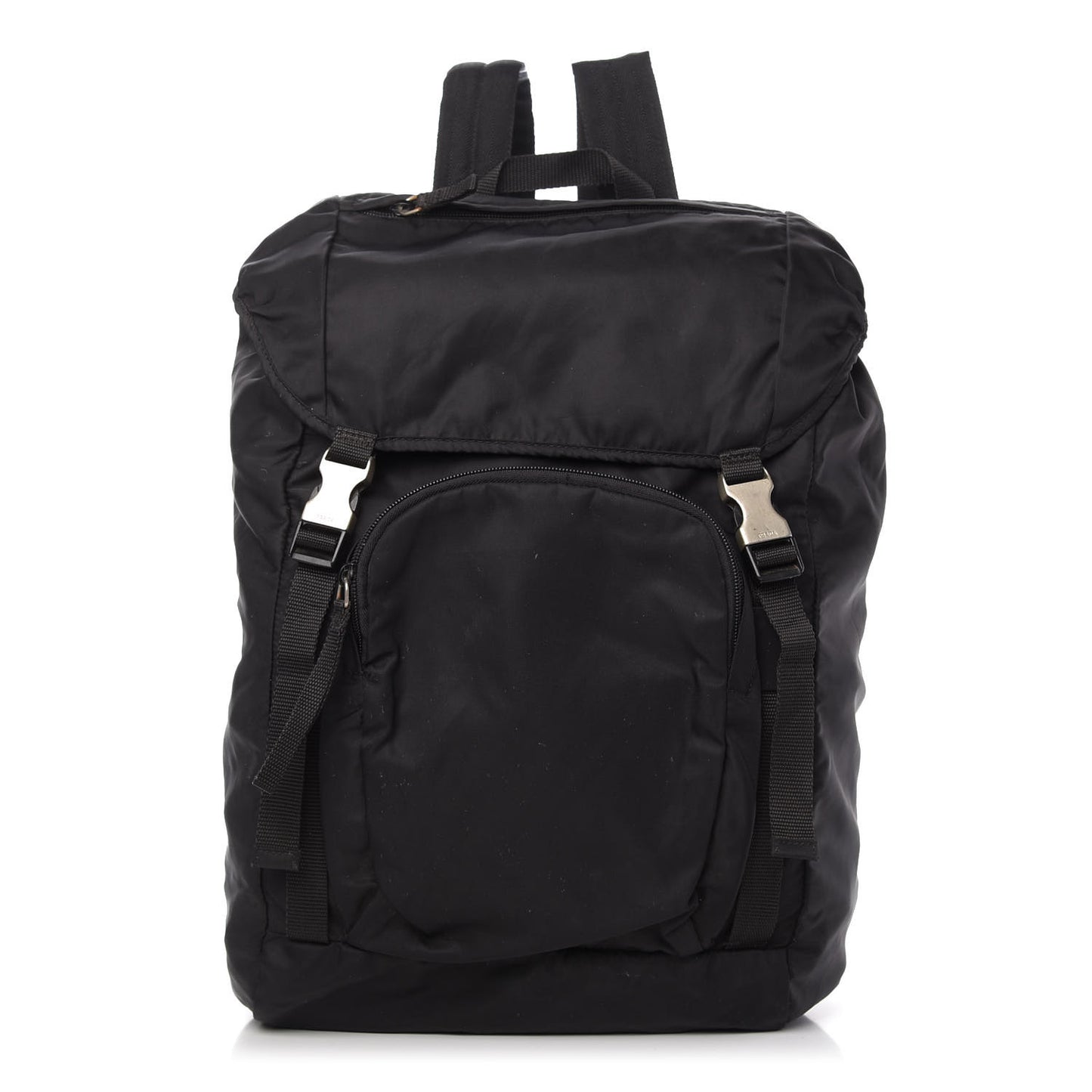 Tessuto Nylon Montagna Double Buckle Backpack Black