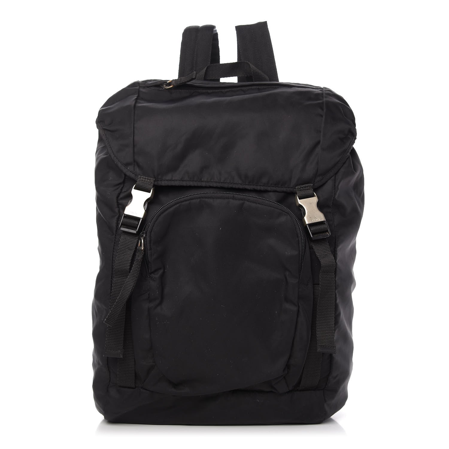 Prada Tessuto Nylon Montagna Double Buckle Backpack Black 1 of 10