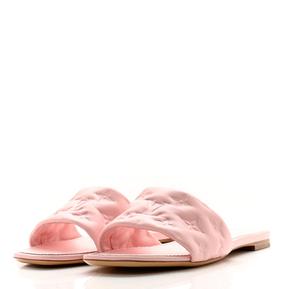 Louis Vuitton Lambskin Embossed Monogram Revival Flat Mules 41 Rose Clair 3 of 9