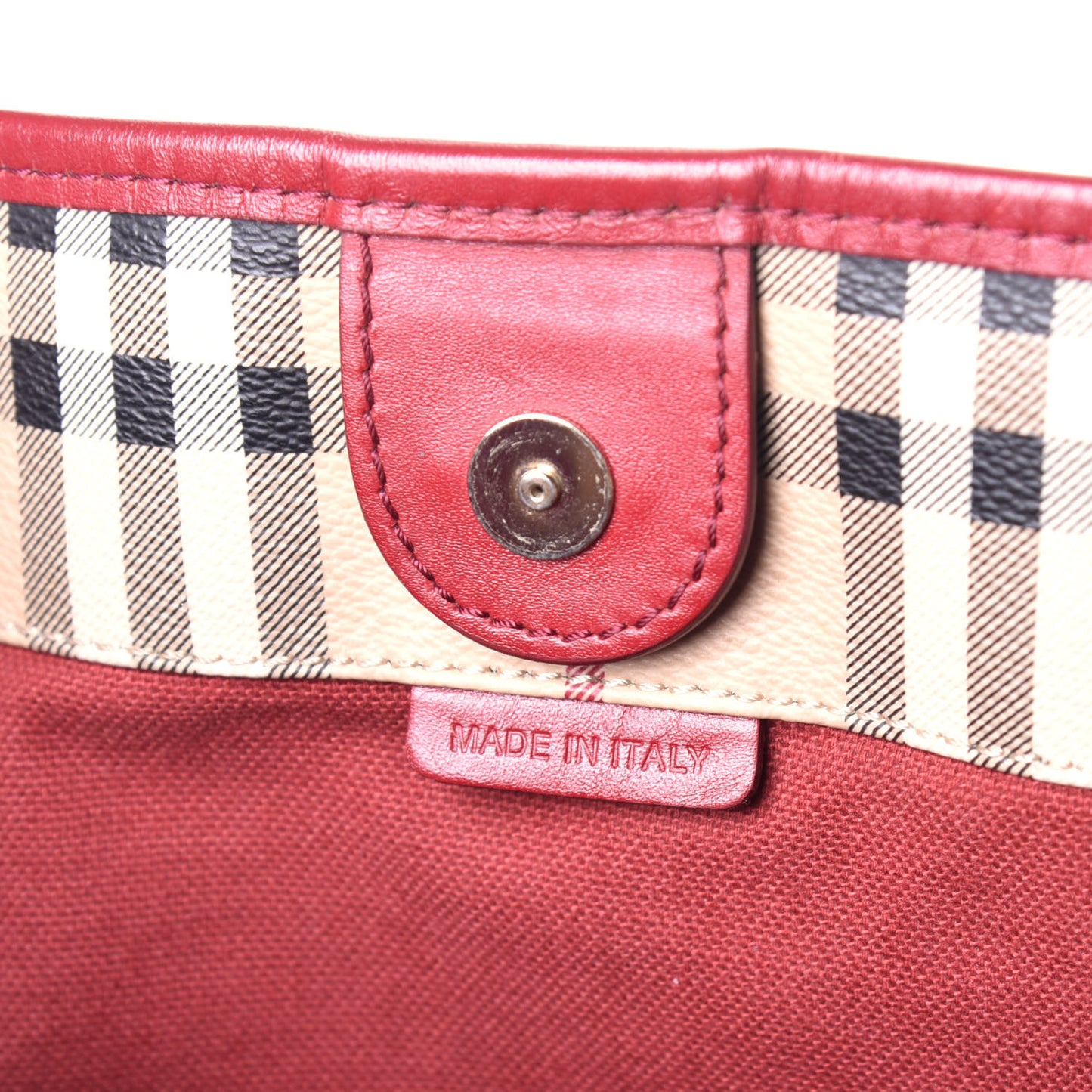 Haymarket Check Small Canterbury Tote Military Red