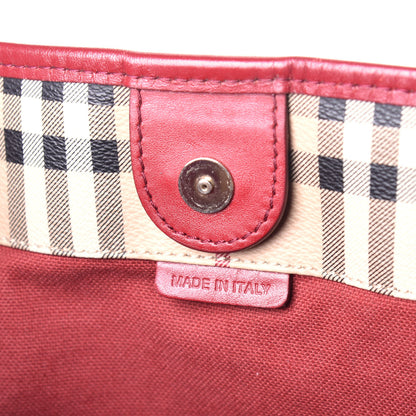 Burberry Haymarket Check Small Canterbury Tote Military Red 6 of 9