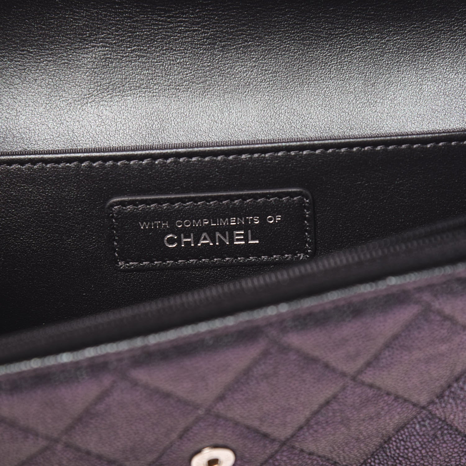 Chanel Iridescent Caviar Quilted Classic Pouch Clutch Black 8 of 12