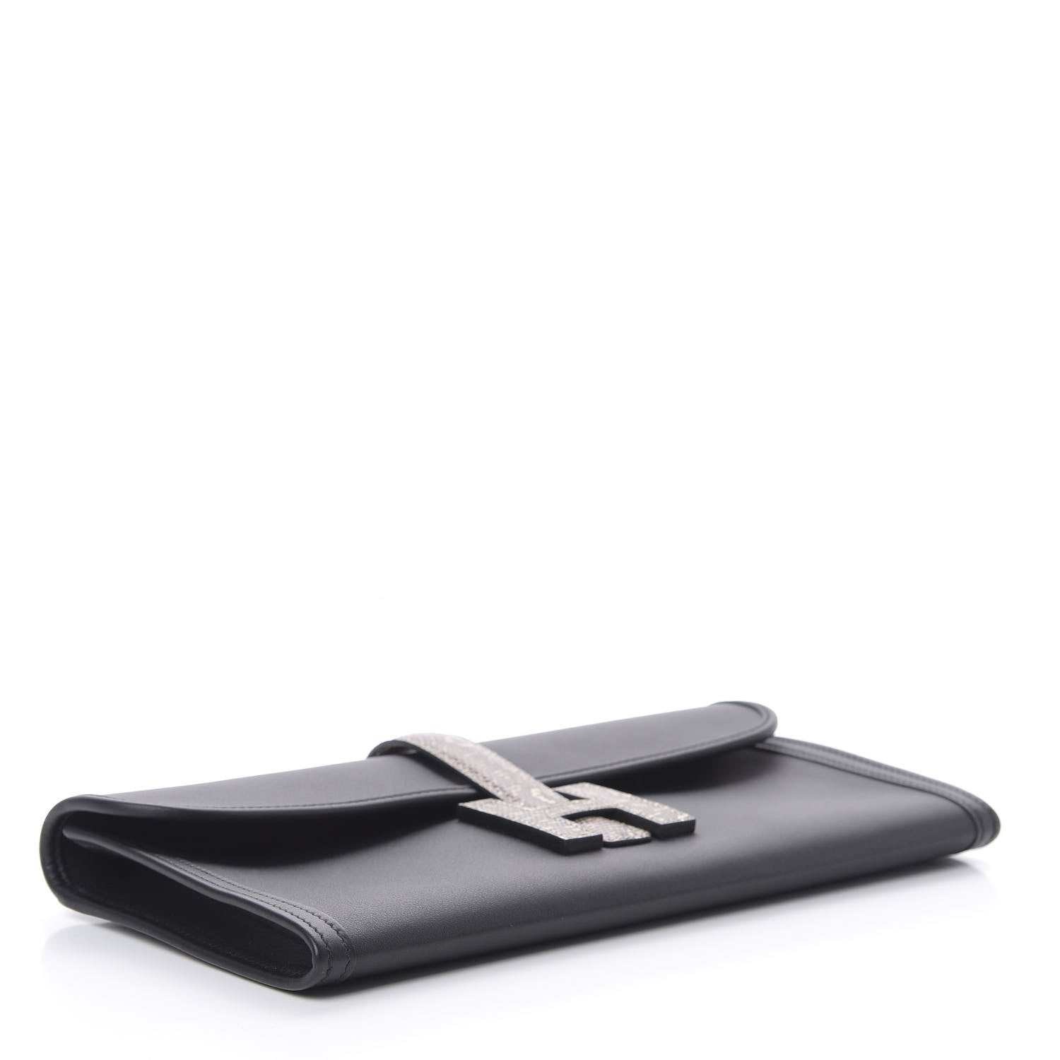 Hermes Swift Lizard Jige Elan Touch 29 Clutch Black Ombre 4 of 8
