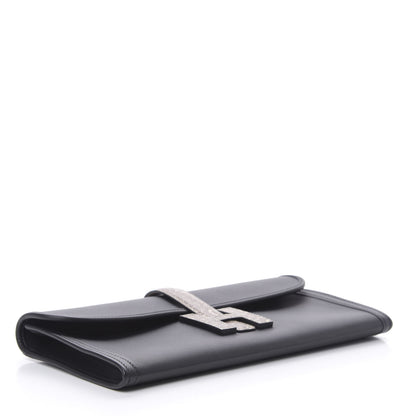 Hermes Swift Lizard Jige Elan Touch 29 Clutch Black Ombre 4 of 8
