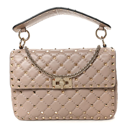 Valentino Garavani Nappa Medium Rockstud Spike Shoulder Bag Poudre 1 of 9