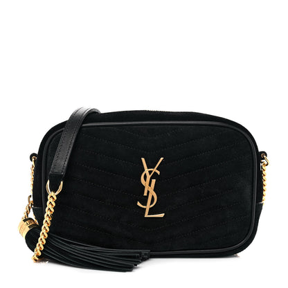 Saint Laurent Suede Matelasse Monogram Mini Lou Camera Bag Black 1 of 8