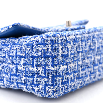 Chanel Tweed Quilted Mini Rectangular Flap Blue White 9 of 12