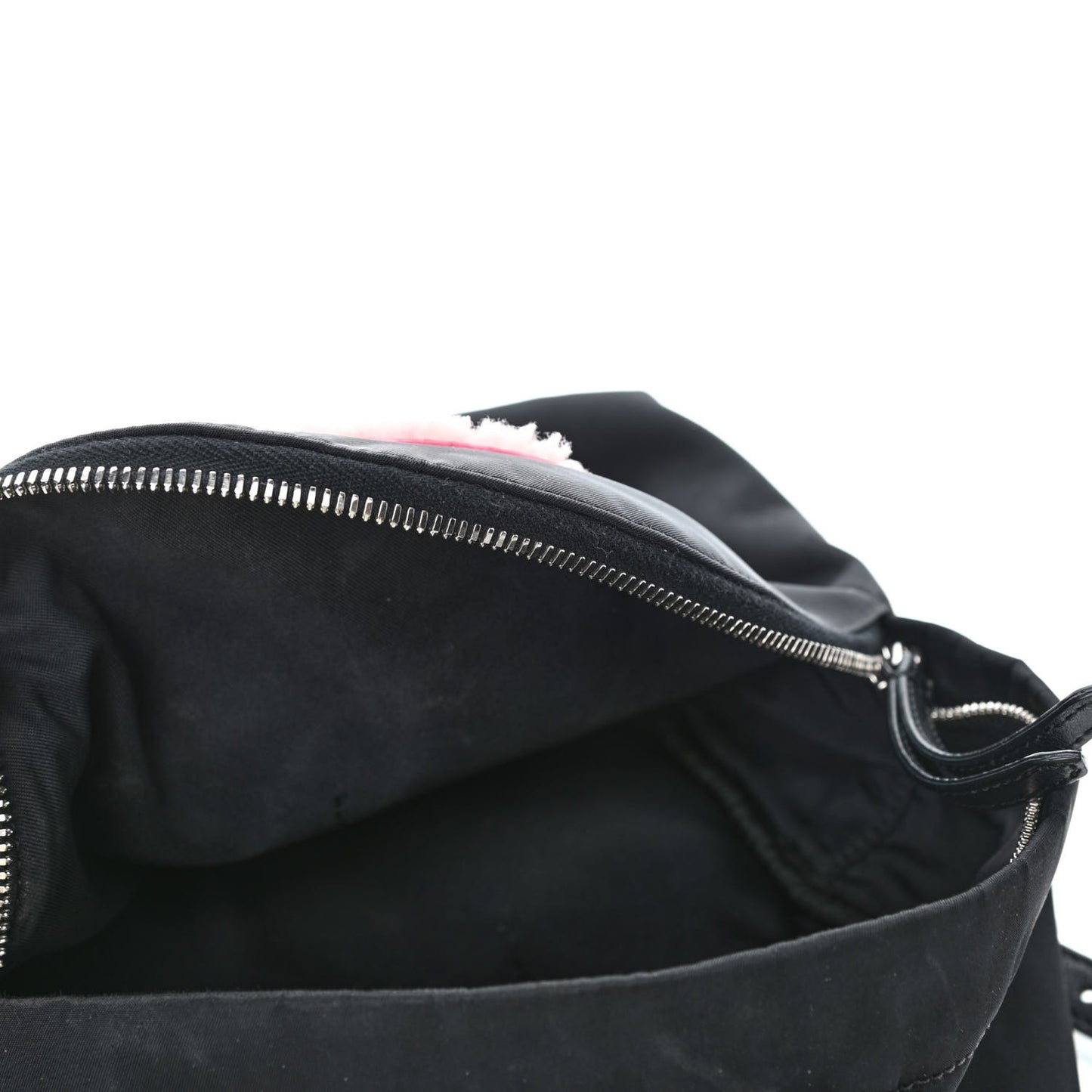 Nylon Shearling Vitello Dolce Lightbulb Mini Backpack Black Bubblegum