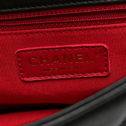 Chanel Lambskin Quilted Mini Chain Flap Messenger Bag Black 6 of 10