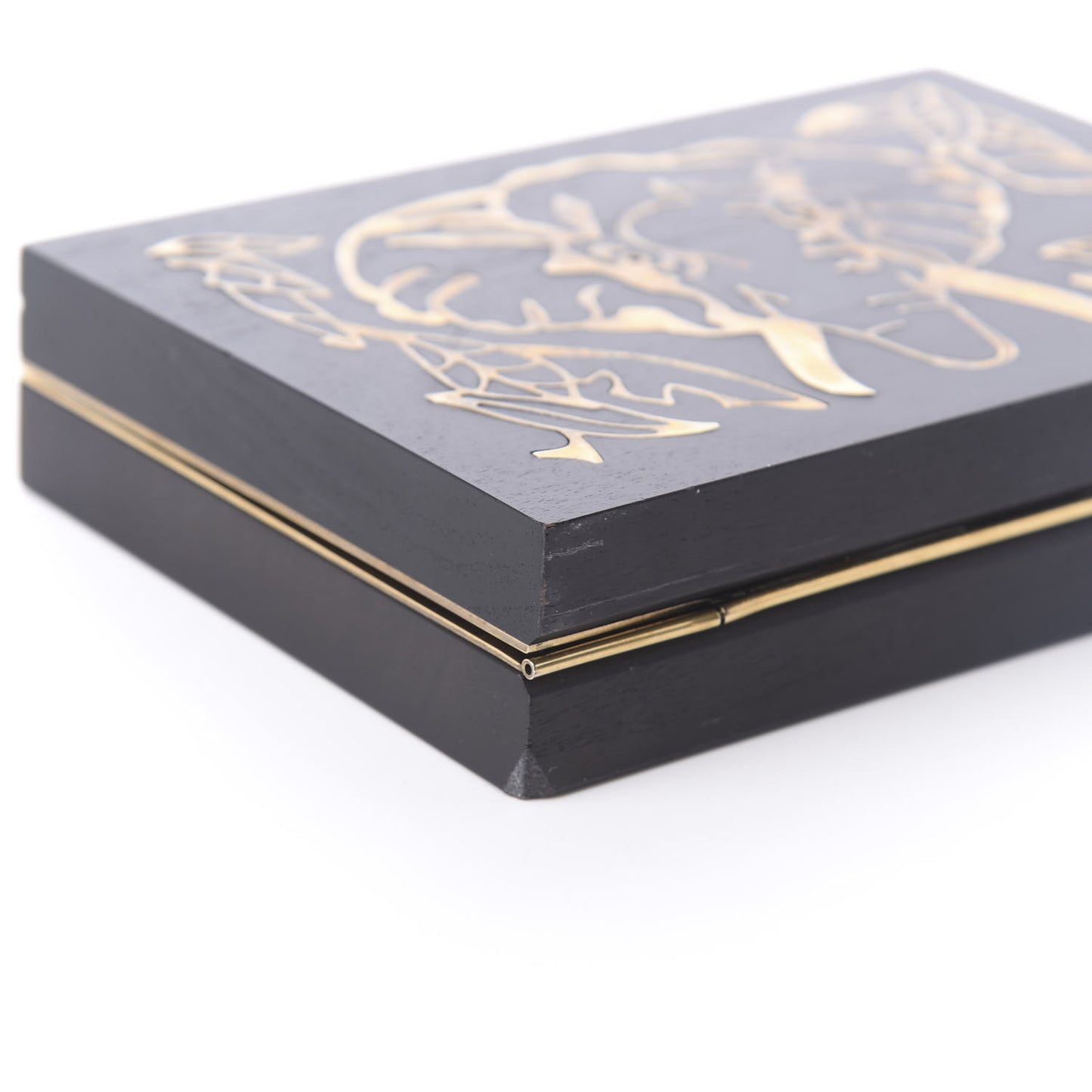 Wood Elephant Minaudiere Clutch Black