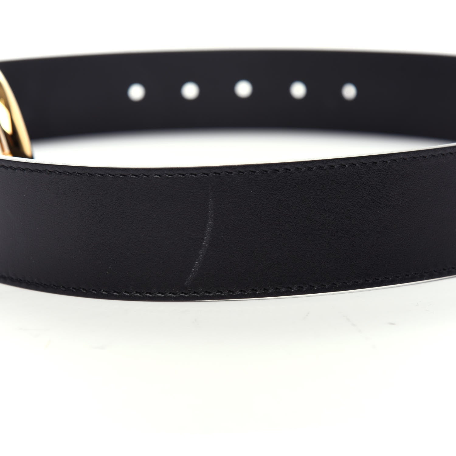 Gucci Plutone Calfskin Double G 40mm Belt 70 28 Black 6 of 6