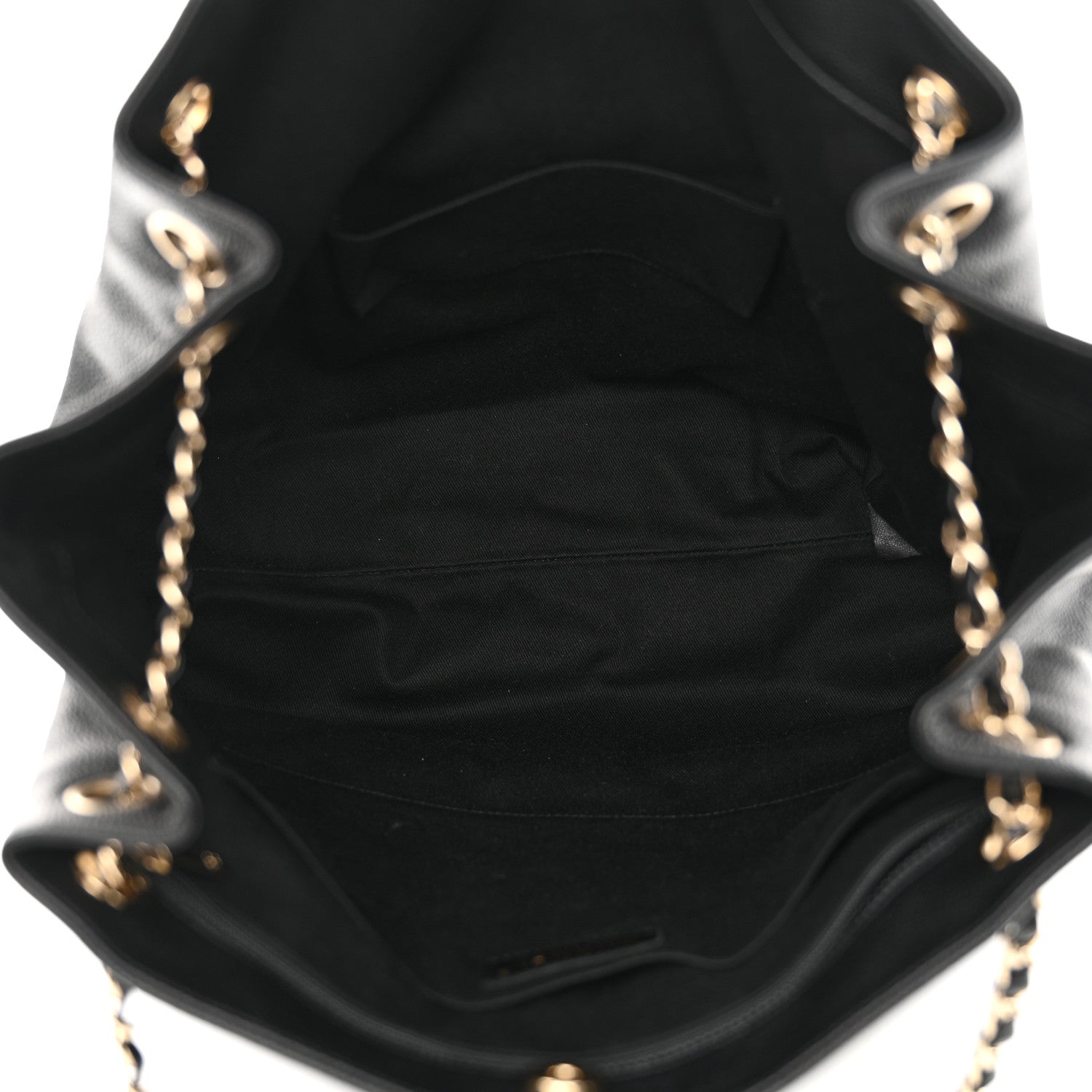 Chanel Crumpled Grained Calfskin Zip and Carry Shopping Tote Black 5 of 11