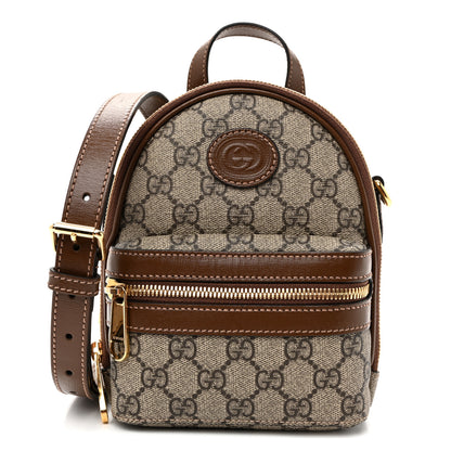 Gucci GG Supreme Monogram Azalea Calfskin Retro Interlocking G Multi-Function Bag Beige Ebony Brown Sugar 1 of 10