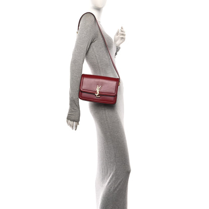 Saint Laurent Box Calfskin Monogram Medium Solferino Satchel Rouge Opyum 2 of 11