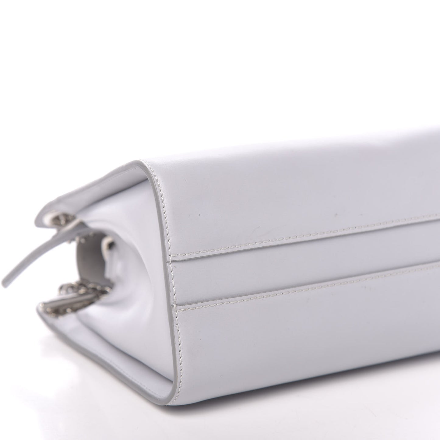 Shiny Calfskin Mini Annie Shoulder Bag Airy Grey