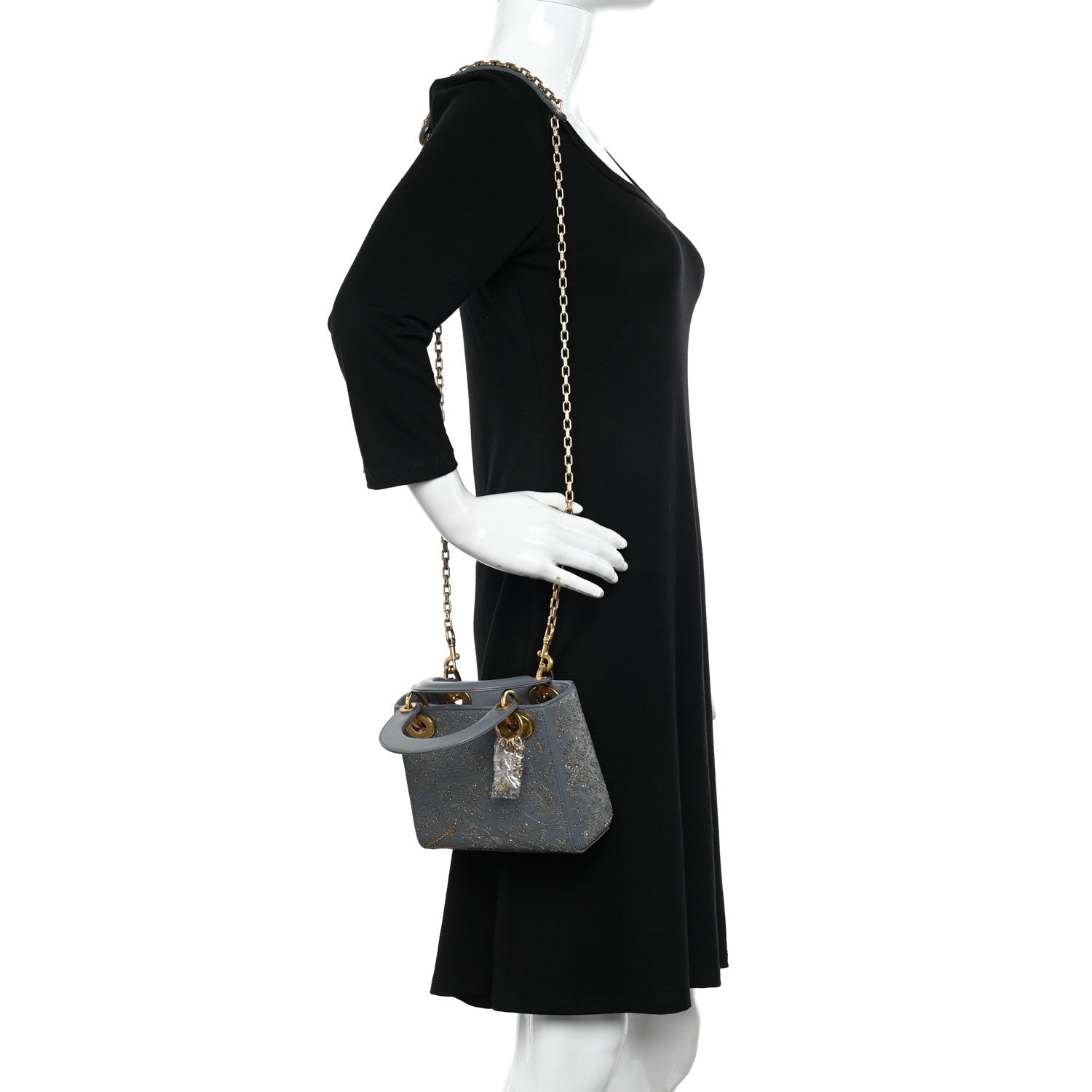 Christian Dior Lambskin Beaded Embroidered Mini Astrology Lady Dior Blue Multicolor 2 of 11