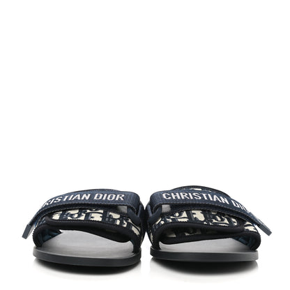 Christian Dior Nylon Oblique Dio(r)evolution Slide Sandals 40 Deep Blue 2 of 10
