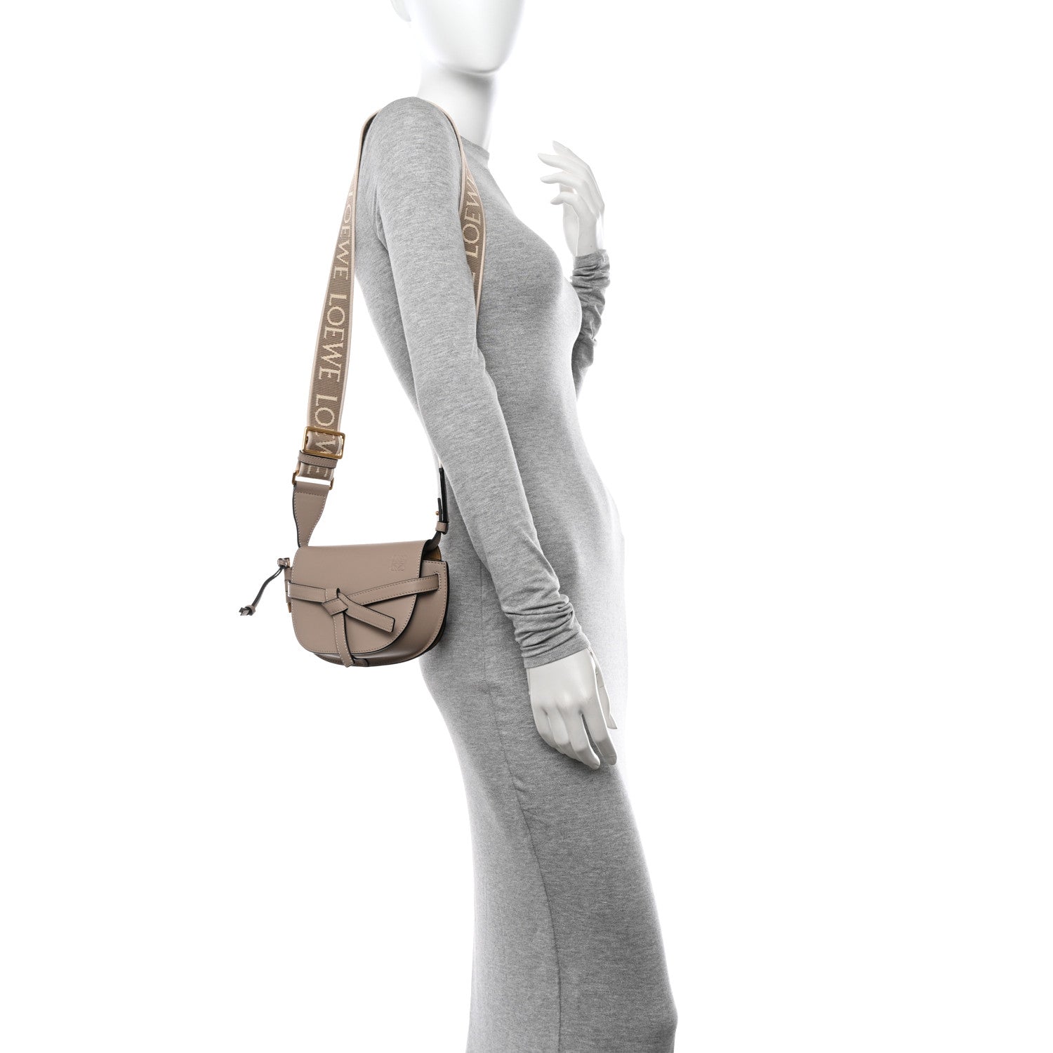 Loewe Calfskin Jacquard Mini Gate Dual Bag Sand 2 of 12