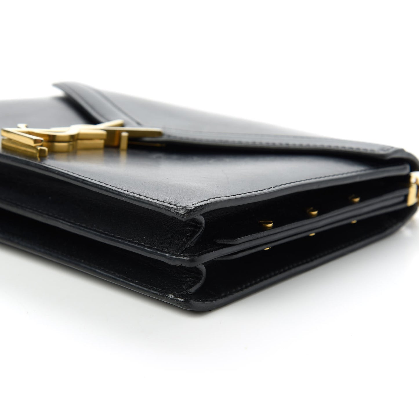 Smooth Calfskin Monogram Cassandra Clasp Bag Black