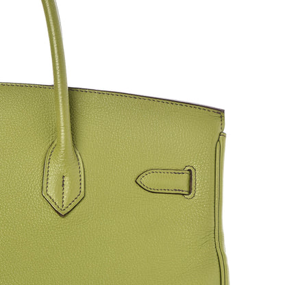 Hermes Taurillon Clemence Birkin 35 Vert Anis 31 of 41