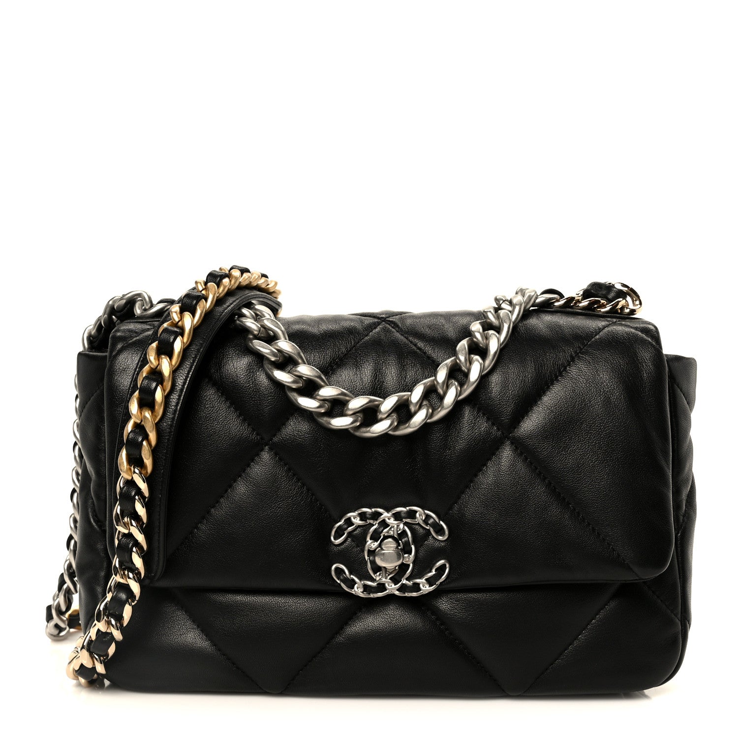 Chanel Lambskin Quilted Medium Chanel 19 Flap Black 1 of 10