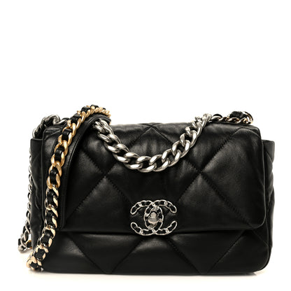 Chanel Lambskin Quilted Medium Chanel 19 Flap Black 1 of 10