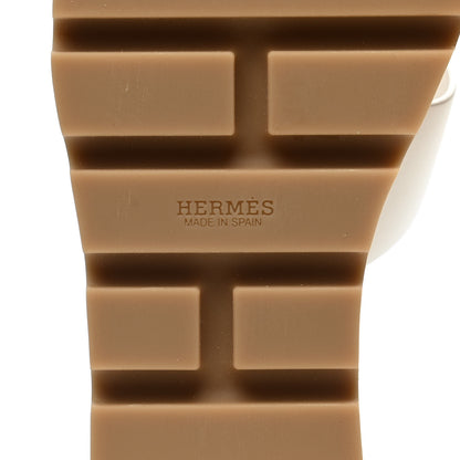 Hermes Calfskin Cork Eze 30 Sandals 40 White 6 of 9