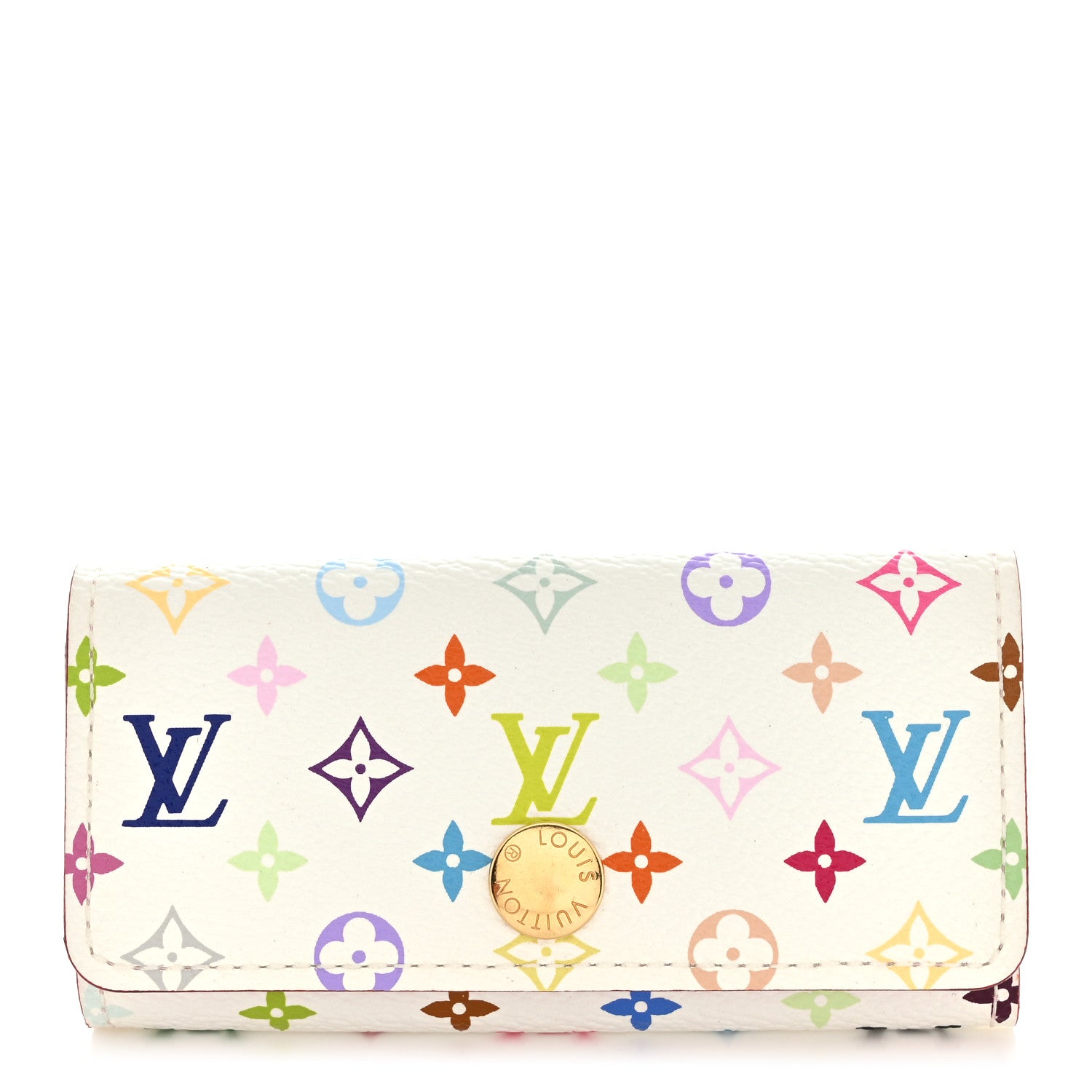 Louis Vuitton Monogram Multicolor Multicles 4 Key Holder White Litchi 1 of 8