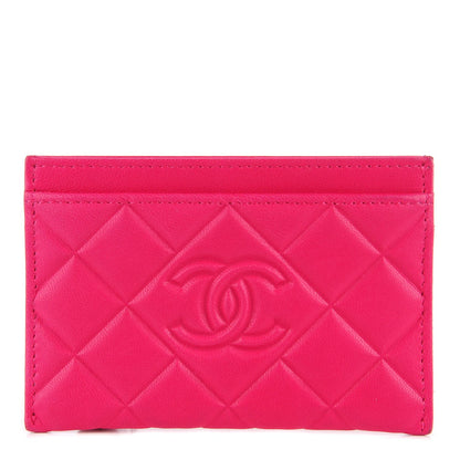 Chanel Lambskin Quilted Diamond CC Card Holder 1 of 8