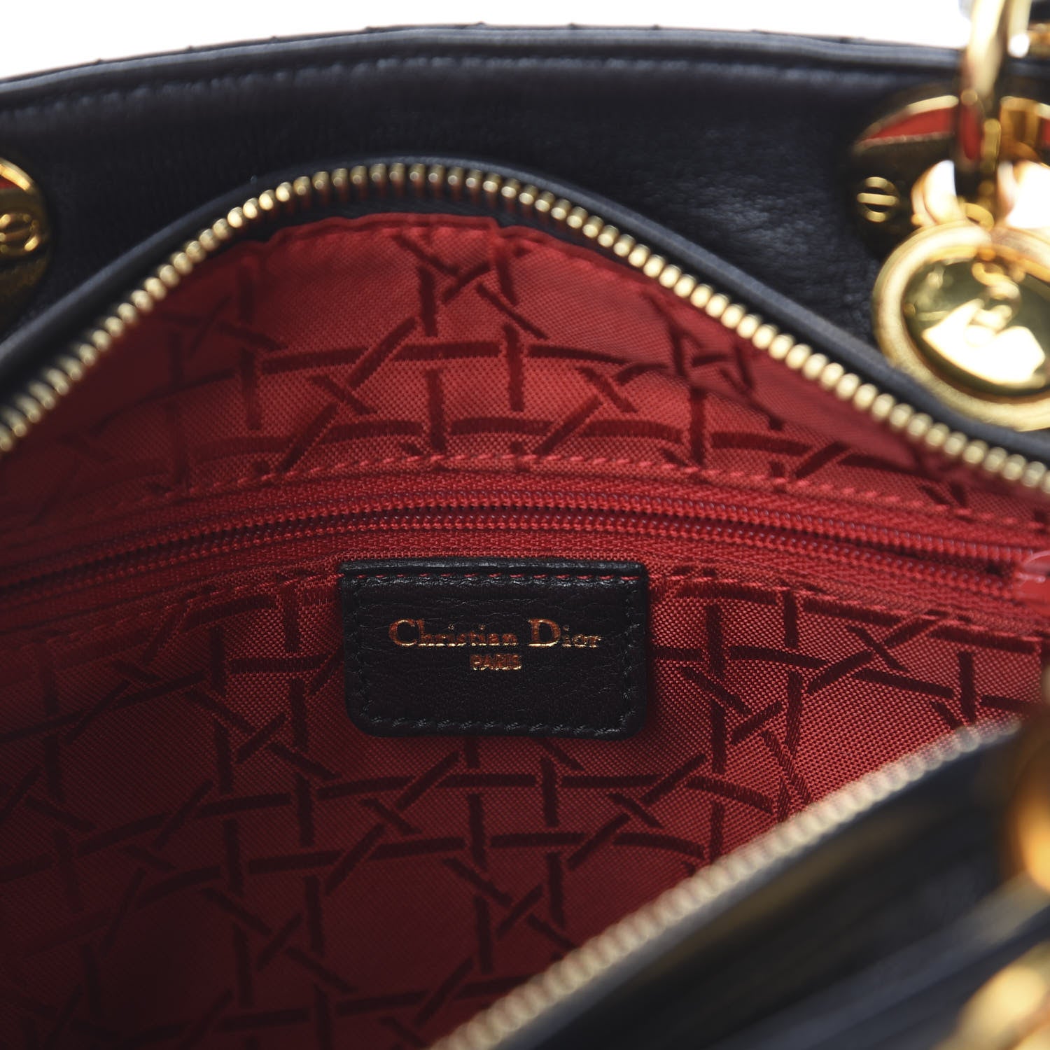 Christian Dior Lambskin Cannage Medium Lady Dior Black 7 of 8