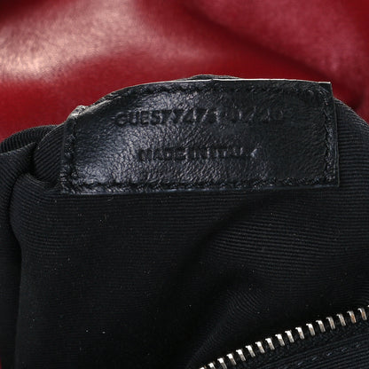 Saint Laurent Lambskin Quilted Medium Loulou Puffer Monogram Chain Satchel Opyum Red 8 of 12