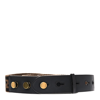 Fendi Ribbon Vitello Century FF 1974 Flat Studded Strap You Fango Marrone Ebano 2 of 8
