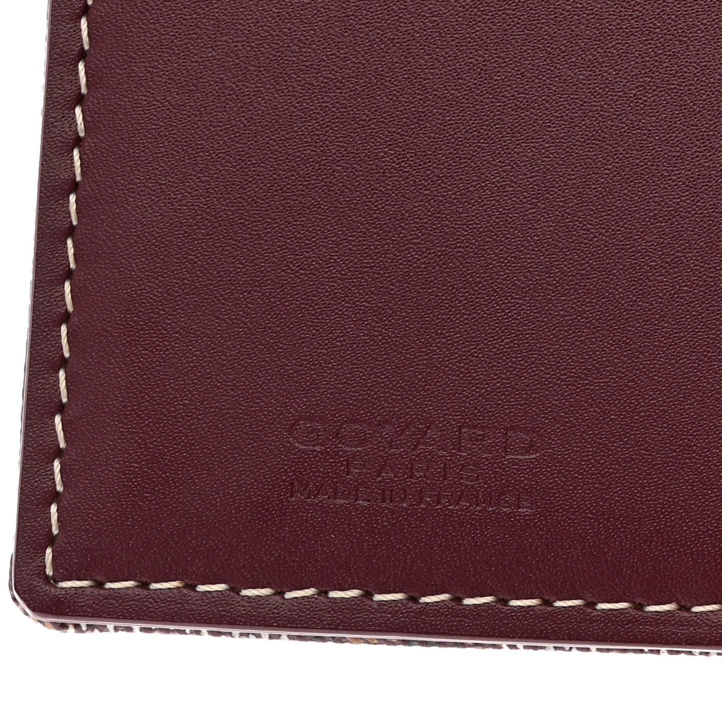 Goyardine Passport Holder Burgundy