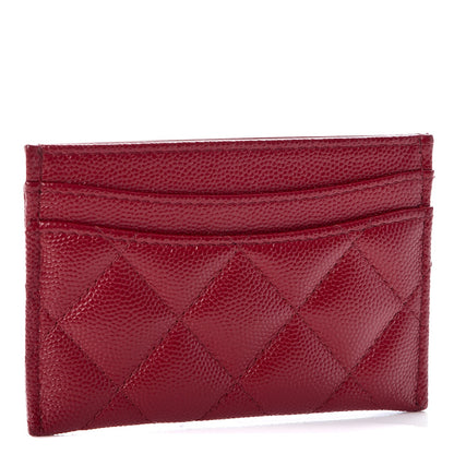 Chanel Caviar Quilted Card Holder Dark Red 3 of 9
