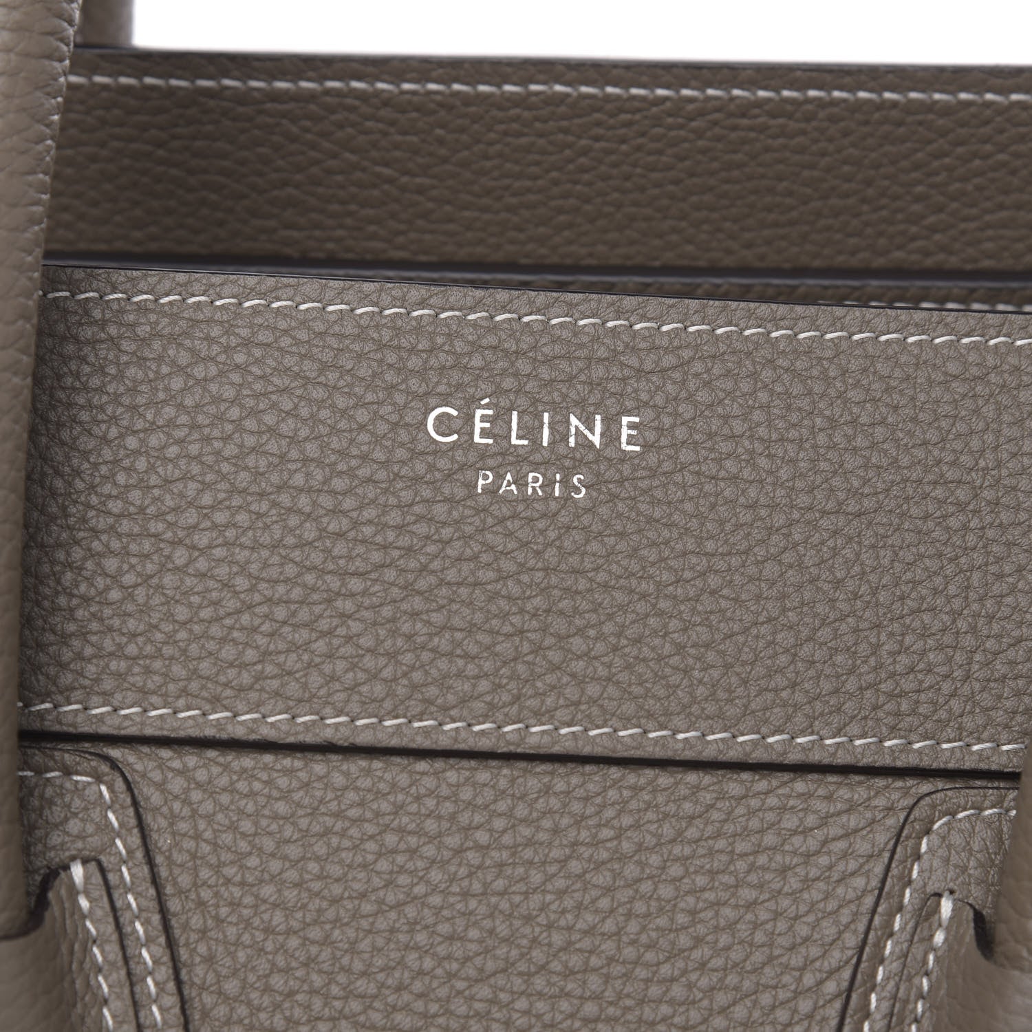 Celine Drummed Calfskin Mini Luggage Souris 8 of 11