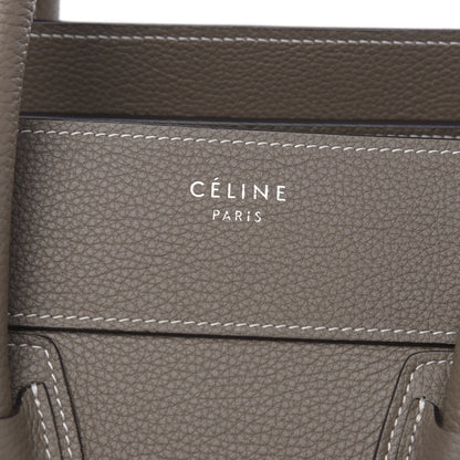 Celine Drummed Calfskin Mini Luggage Souris 8 of 11