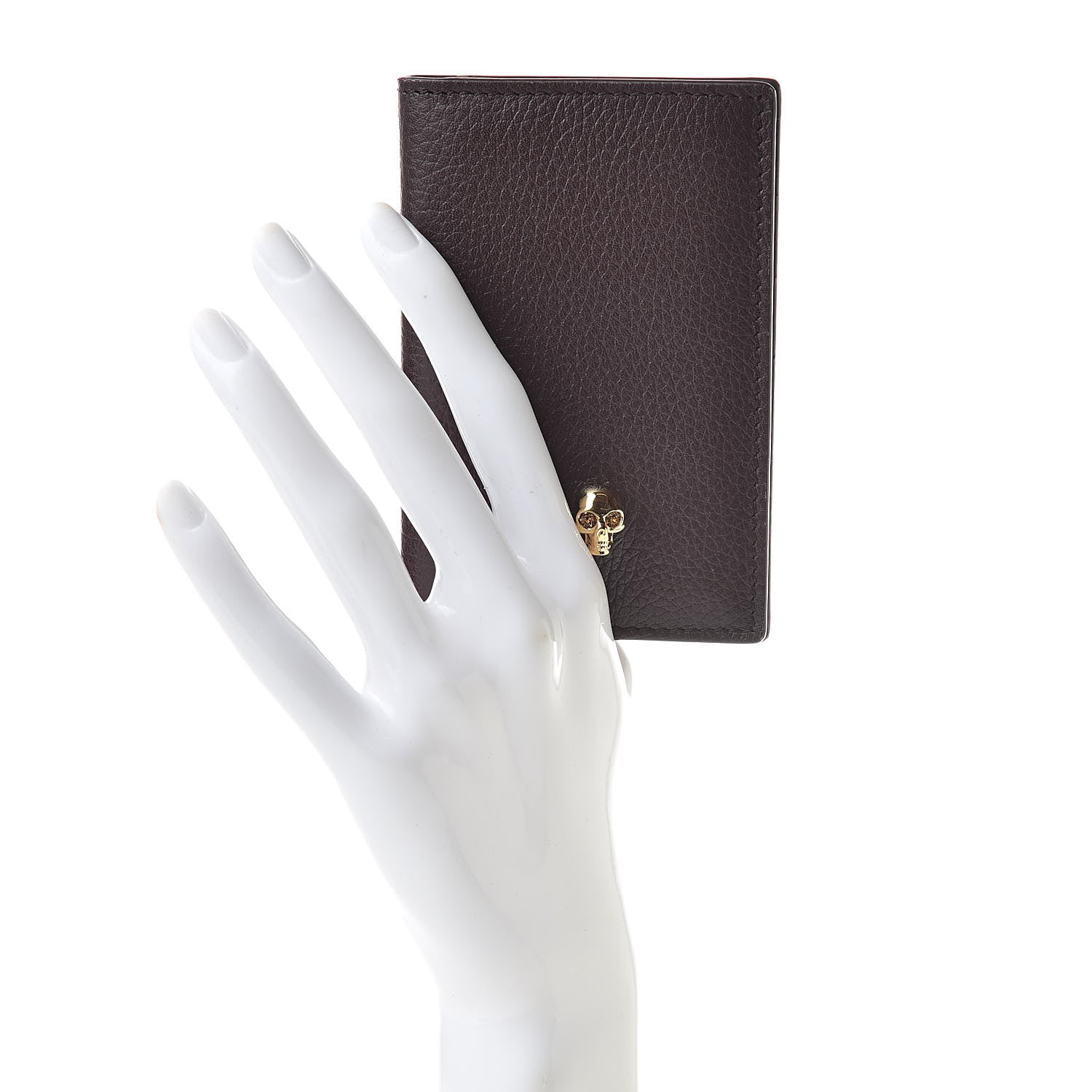 Alexander McQueen Small Grained Calfskin Skull Pocket Organizer Amaranth 2 of 7