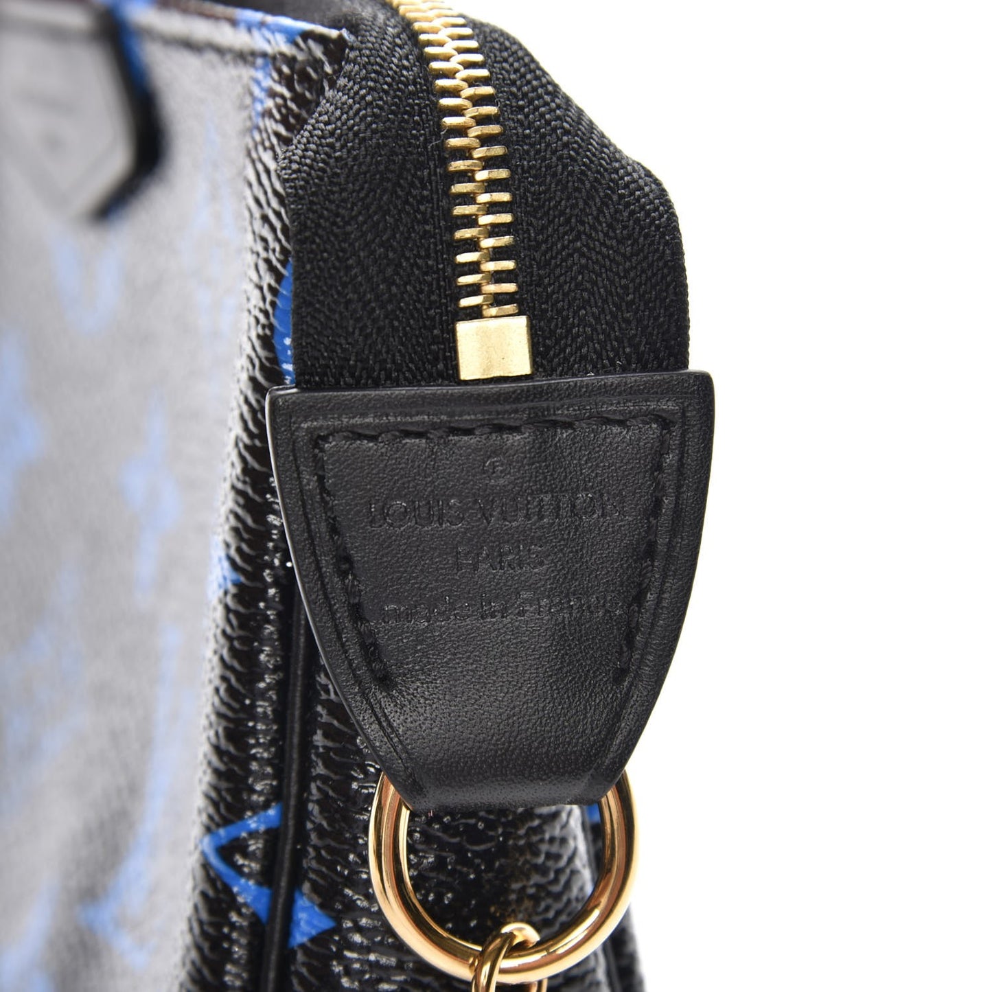 Colored Monogram Mini Pochette Accessories Blue Black