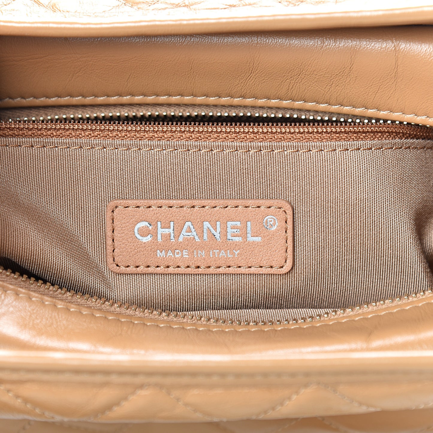 Aged Calfskin Quilted Medium Gabrielle Hobo Beige