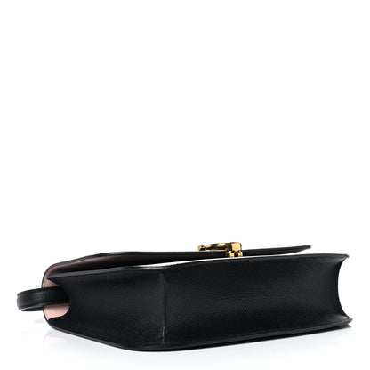 Salvatore Ferragamo Hammered Calfskin Round Gancini Crossbody Bag Black 4 of 8