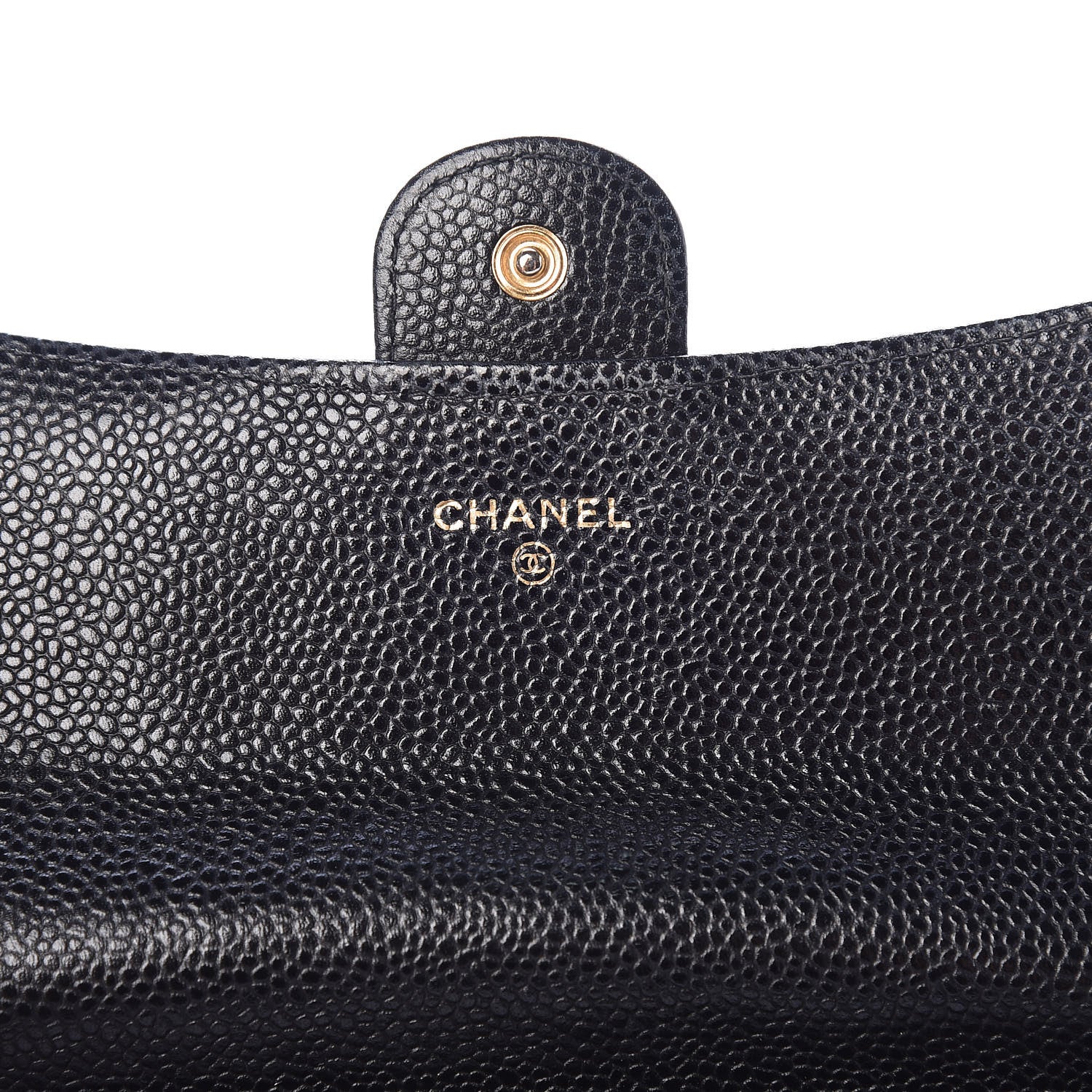 Chanel Caviar Quilted Large Gusset Flap Wallet Black 6 of 10